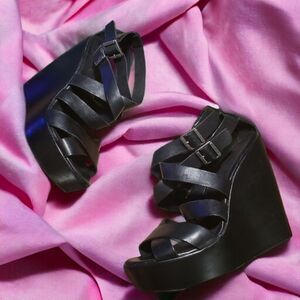 Kork-Ease E-Girl Indie Baddie Hailey Wedge Criss-Cross Sandals